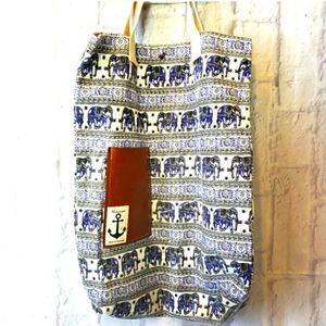 THAILAND ELEPHANT PRINT CLOTH TOTE